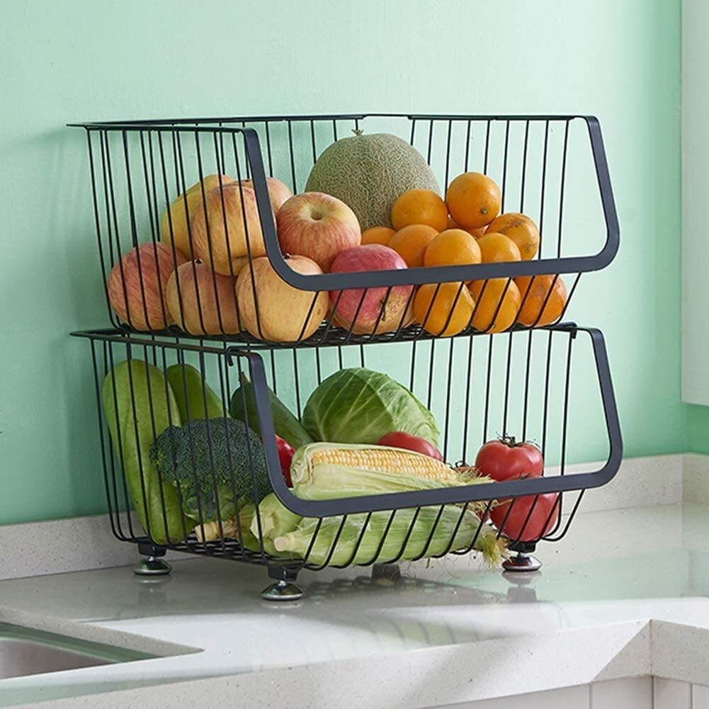 Fruit panier de stockage empilable pour optimiser les petits espaces