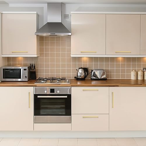 Vista 16 de Ravinte Paquete de 12 manijas cuadradas de gabinete de cocina de 10 pulgadas, tiradores negros mate, tiradores de cajón negros, accesorios de Negro