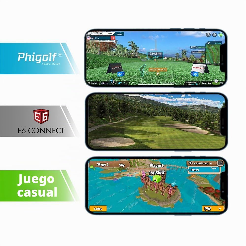 PHIGOLF Phigolf2 Simulador de Golf con Palo Oscilante, Entrenador de Swing con Sensor de Movimiento y Análisis 3D