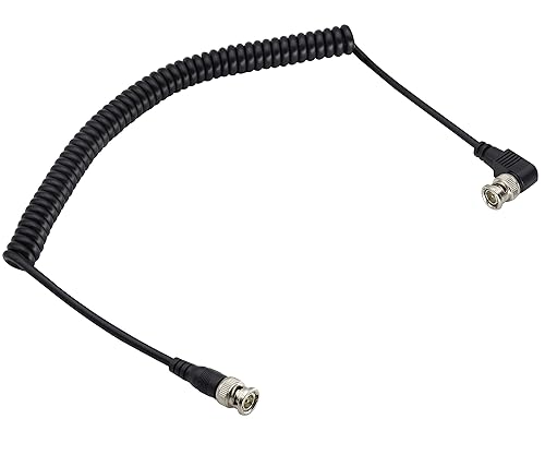 BNC Cable de resorte de codo en ángulo recto BNC 90 codo macho a enchufe recto macho HD Q9 cable de video de vigilancia para cámaras de seguridad de