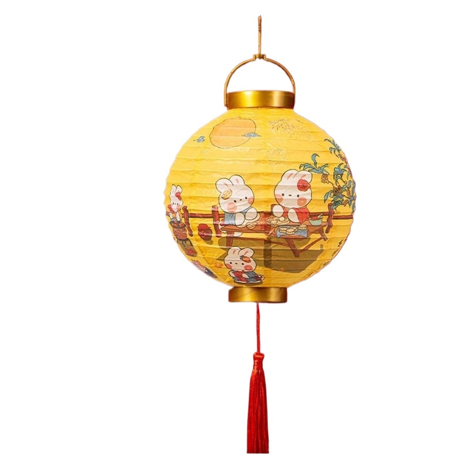 Zyayng Color4 2Pcs Lantern Traditional Festival Hanging Portable Good Luck Round Paper For Decoration(Color4)