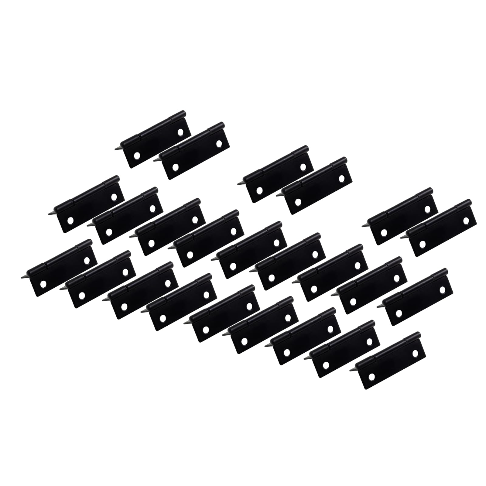 Zawiasy do drzwi, Składany zawias czołowy ze stali nierdzewnej w kolorze czarnym, wiele rozmiarów do okuć do drzwi szafy(1.5" x 0.98" (24PCS))