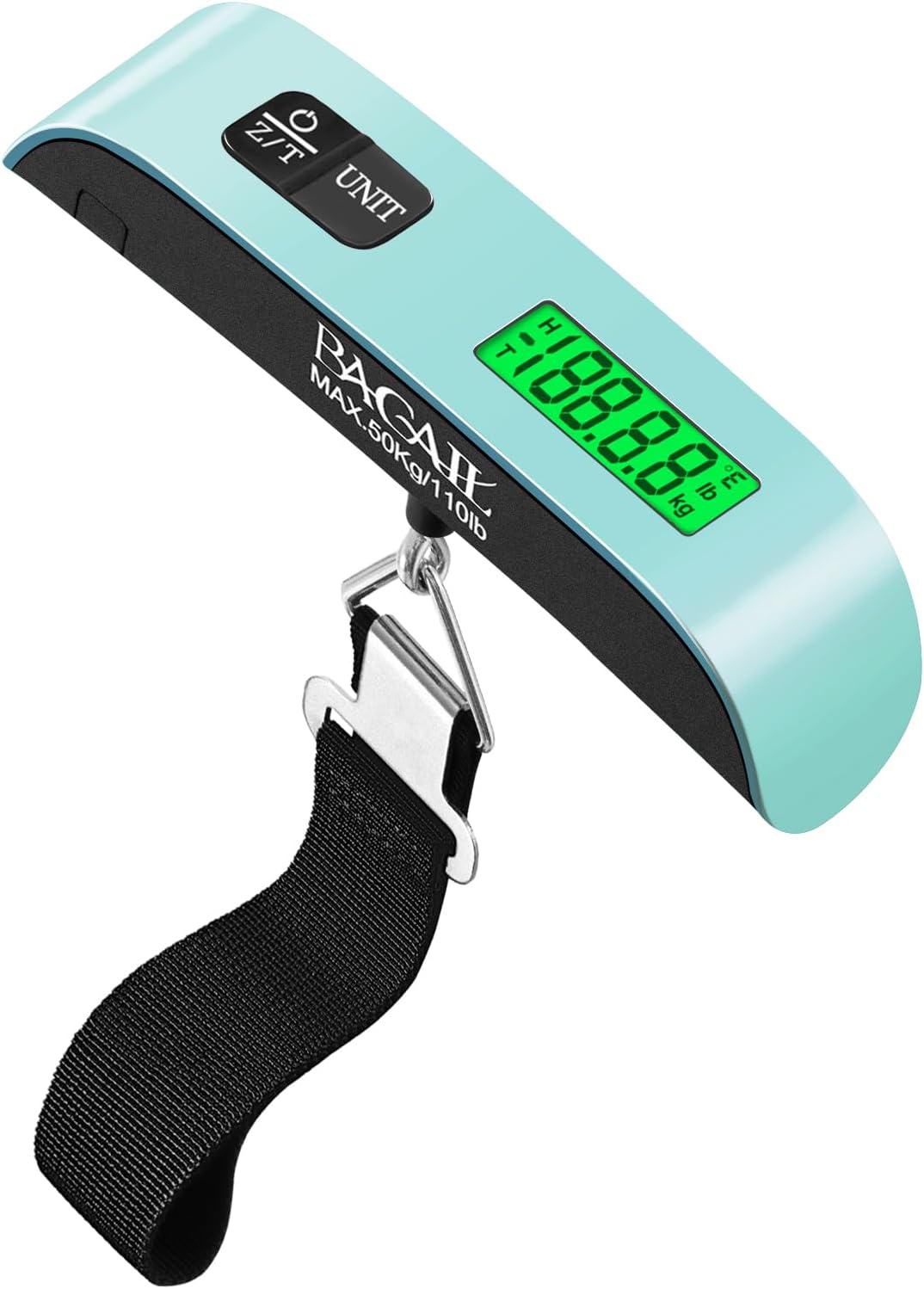 BAGAIL Digital Luggage Scale, 110lbs Hanging Baggage Scale with Backlit LCD Display, Portable Suitcase Weighing Scale, Travel Luggage Weight Scale with Hook, Strong Straps for Travelers