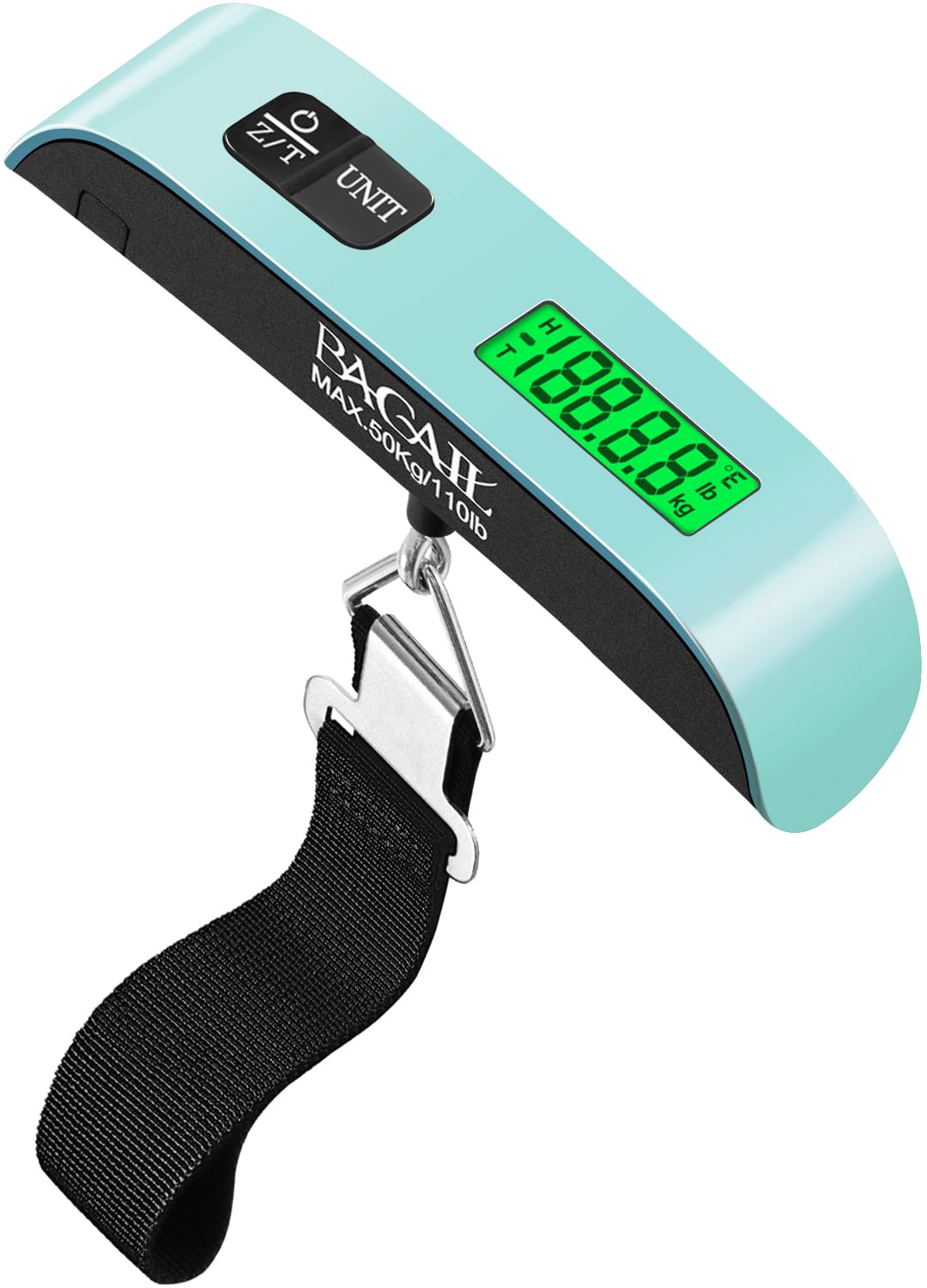 BAGAILDigital Luggage Scale, 110lbs Hanging Baggage Scale with Backlit LCD Display, Portable Suitcase Weighing Scale, Travel Luggage Weight Scale with Hook, Strong Straps for Travelers
