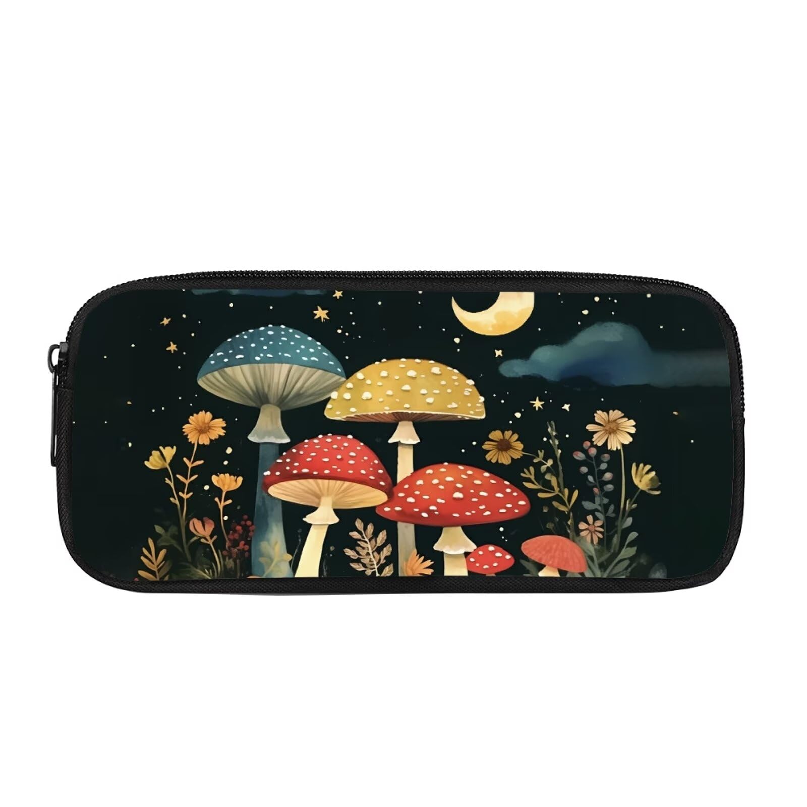 Biyejit Mushroom Pencil Case Kids Pen Bag Holder Childrens Cosmetic Makeup Coins Purse for Womens Ladies Toiletry Stationery Bag for Teen Boys Girls Back to School Gift — image 1
