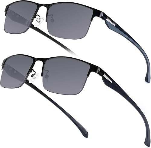 Vista 26 de Paquete de 2 lentes de lectura progresivos multienfoque duraderos para hombres, bloqueo de luz azul, lector de computadora, antifatiga ocular, marco