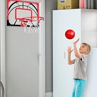 MerryXGift Mini Kosárlabda Gyűrű Szobai Beltéri Kosárlabda Hoop 4 Labdapumpával - Red / Black, Sporty-modern 7