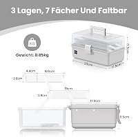 ARJudy 33cm 3 szintes összecsukható tárolódoboz szürke szortírozó szekrény 2