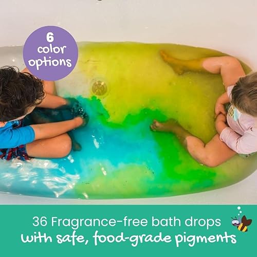 Miniatura 5 de Honeysticks Ultimate Bath Fun Set - Crayones de baño no tóxicos (paquete de 7) y tabletas de color de baño (36 gotas) para horas de diversión