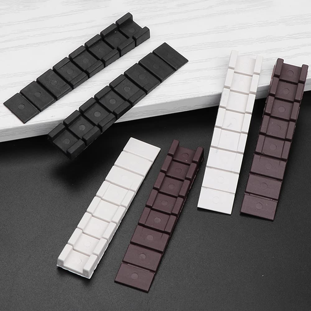 Cunei per Mobili in Plastica 98x20x8mm Zeppe Arresto con Punti di Rottura (Nero Marrone Bianco)