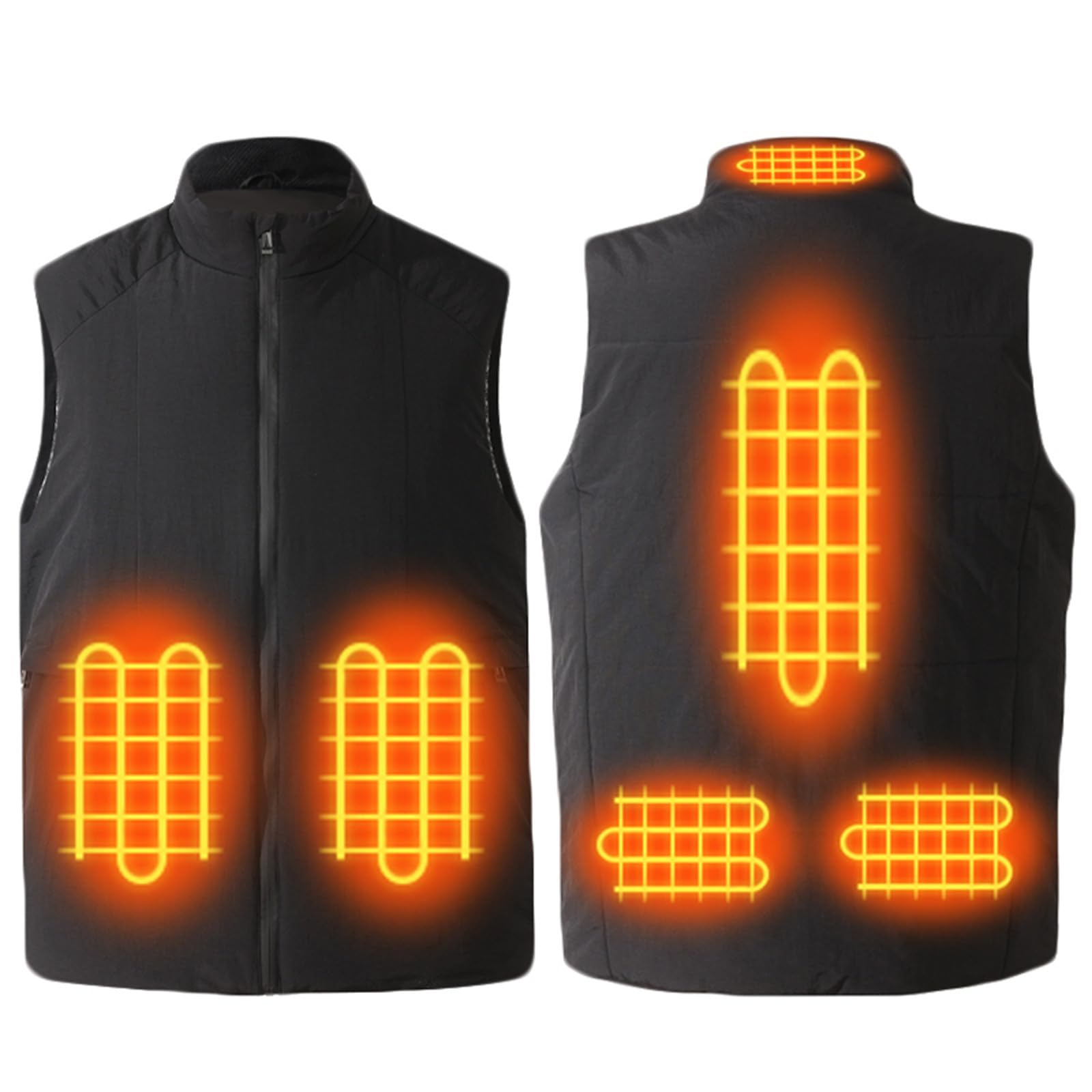 Heated Vests for Women Men Dual Control 6 Heating Zones Heating Vest Winter Printed Lightweight Heated Clothing