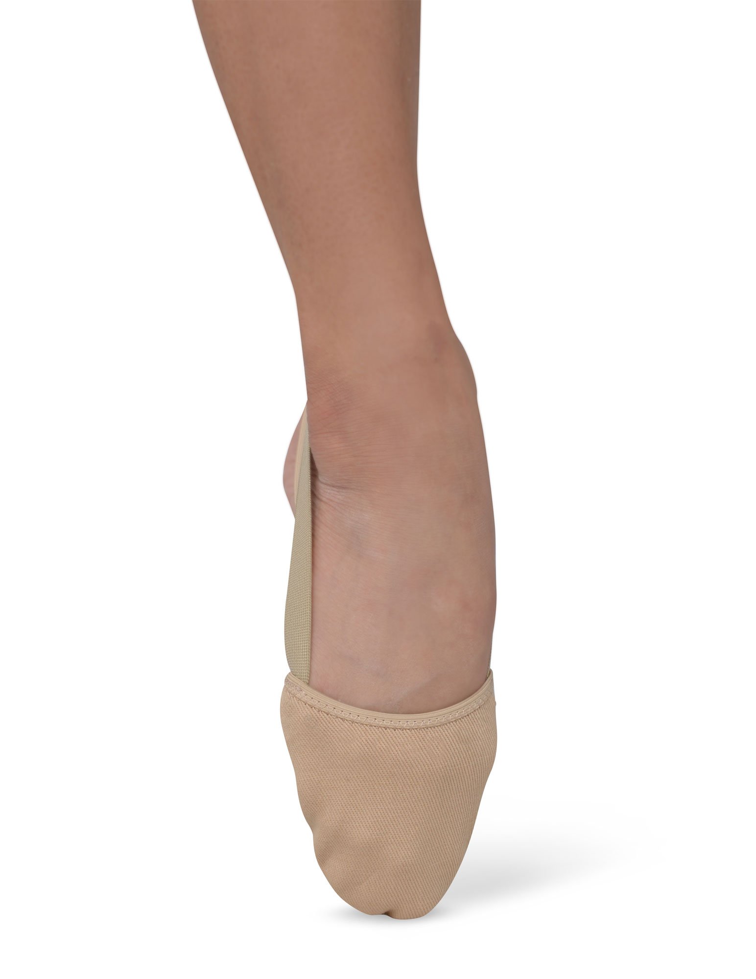 Danshuz Girl's Freedom Canvas Half Sole Pleated Toes Ballet Shoes - Tan, XS