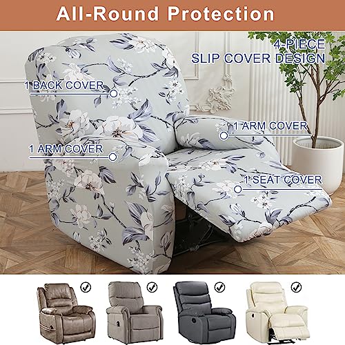 Image of Eco-Ancheng Recliner Slipcovers 4-Pieces Lazyboy Recliner Covers Recliner Couch Covers Recliner Chair Cover Non Slip Reclining Slipcovers with Storage Pockets Furniture Protector for Living Room
