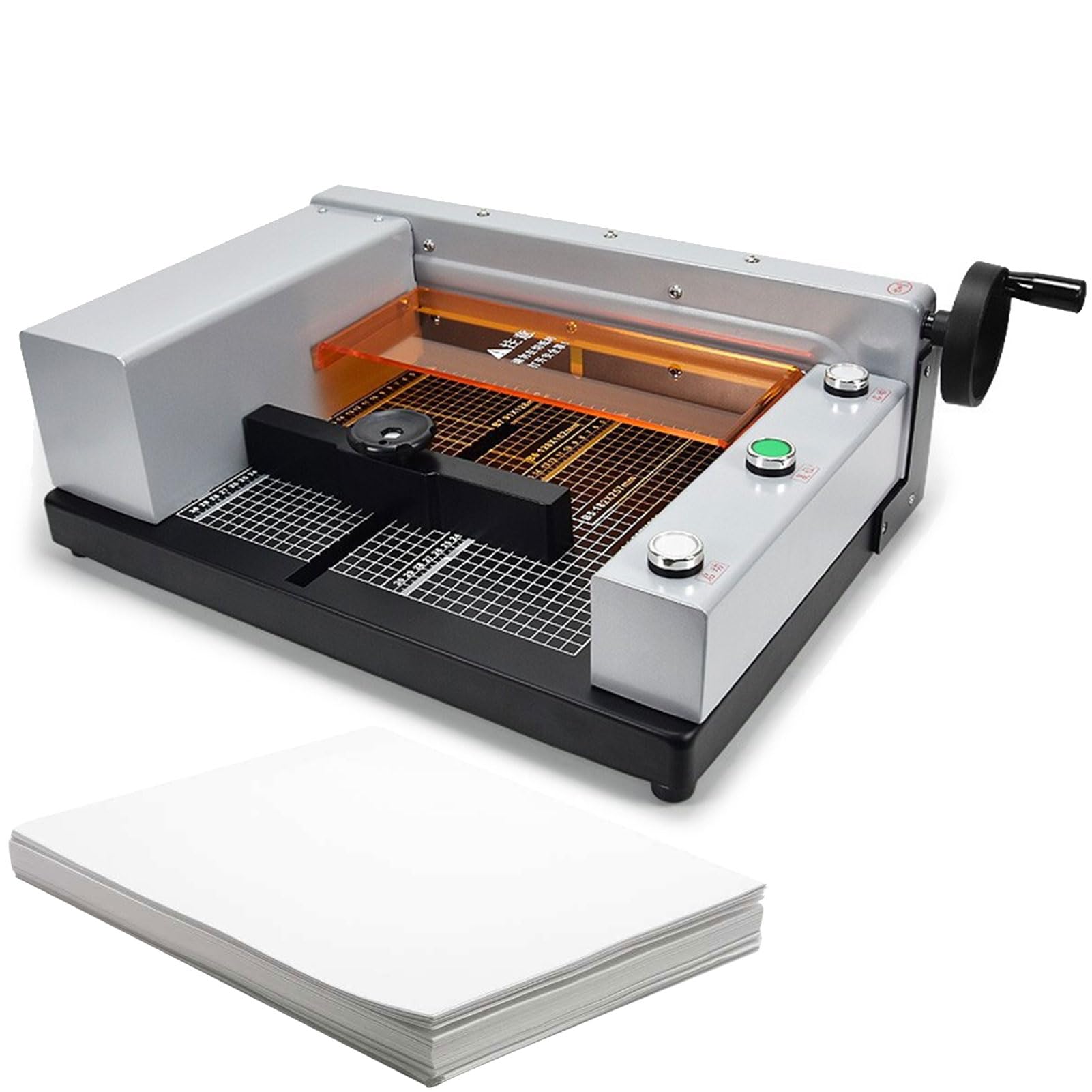 FHRKA 150W Electric Paper Cutters, Desktop Paper Cutting Machine, Heavy Duty Guillotine Paper Trimmer with 300mm Cutting Size and 40mm Cutting Thickness