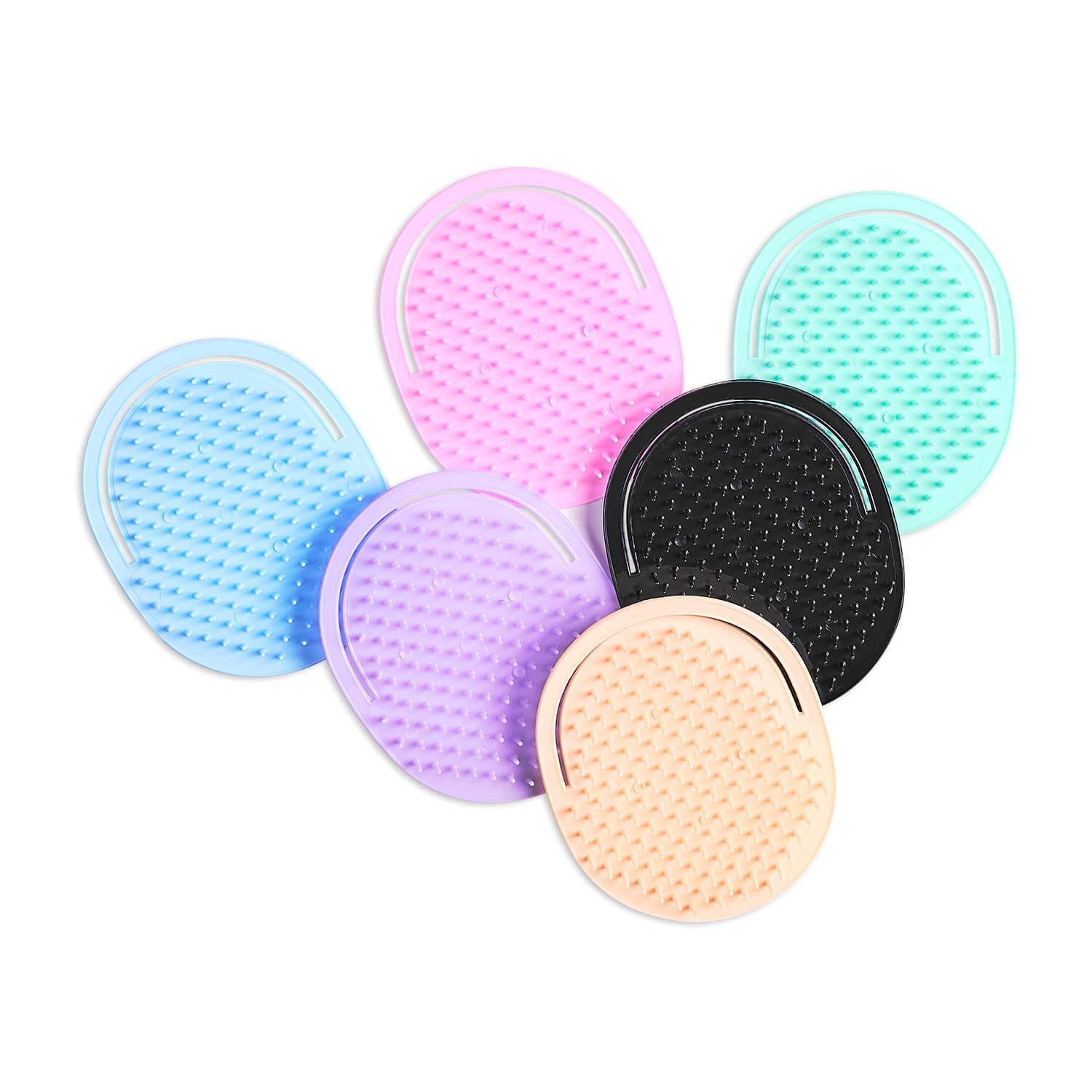 SSKR Hand Grip Hair Shampoo Massage Comb Flat Brush for Men And Women - Pack of 6 (Multicolor)-picture-21