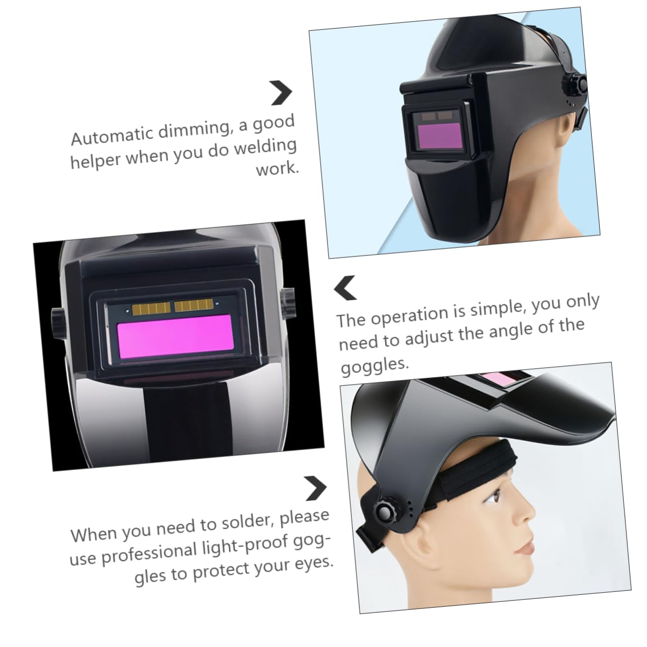 HOMSFOU 2ensembles Lunettes De Soudage à Teinte Variable Et pour Soudeurs avec Protections Supplémentaires pour Soudage à Argon Travaux De Bricolage