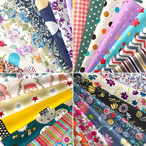 Misscrafts 50P-2020-FABRIC@ 100% Cotton Quilting Fabric Misscrafts 50Pcs 8 Inch X 8 Inch (20Cm X 20Cm) Craft Supplies Top Fat Quarter Bundles Floral Precut Fabric Square thumb #1