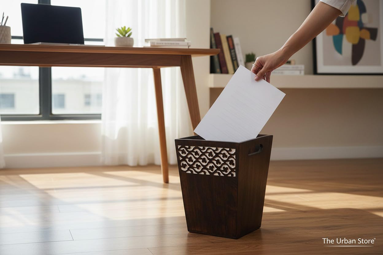 Elegant Wooden Paper Bin - THE URBAN STORE -3