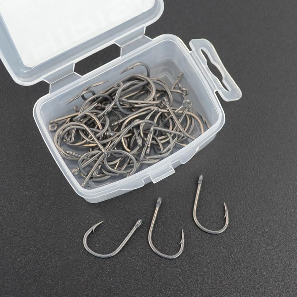 Professional Series - Anzuelos de pesca con púas, 50 unidades, acero de alto carbono, anzuelos para carpas (número 6)