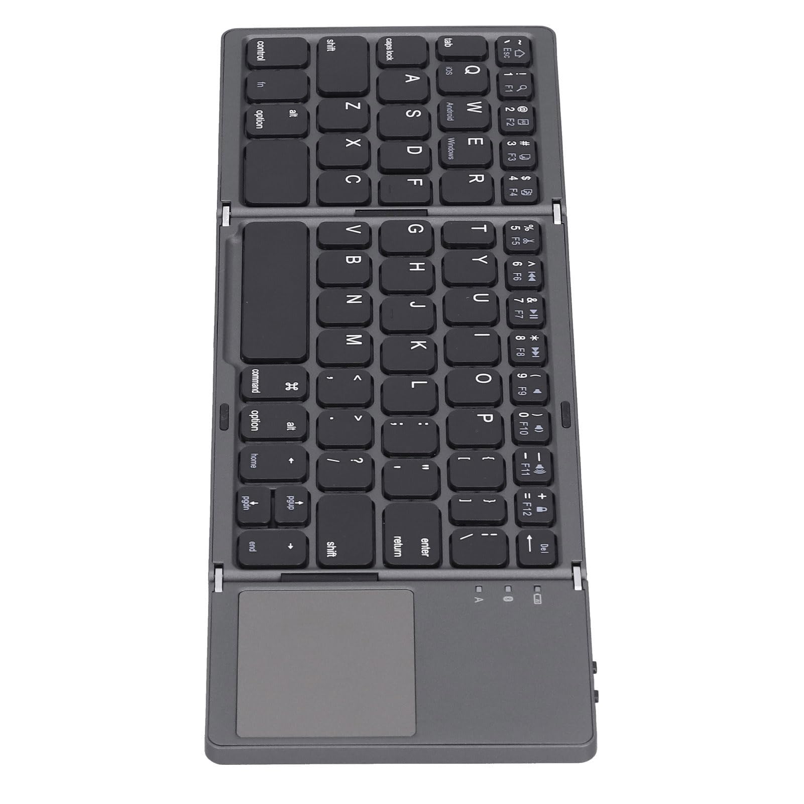 Przenośna Klawiatura, Przenośna Klawiatura Komputerowa z Touchpadem, Ergonomiczna Klawiatura do Pisania USB z Możliwością ładowania do Komputera PC Laptop Tablet (Czarny)
