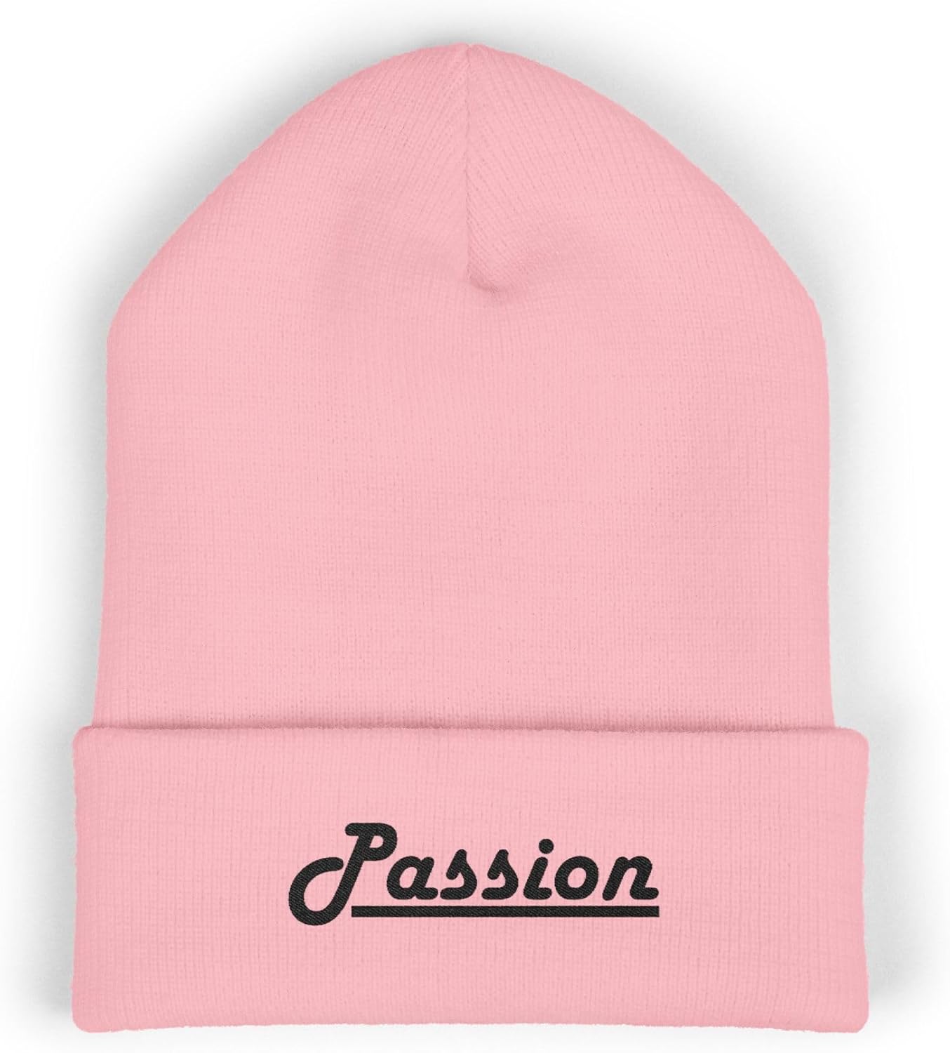 Premium Classic Cuffed Beanie Hat Gift with Embroidery Message 'Passion'