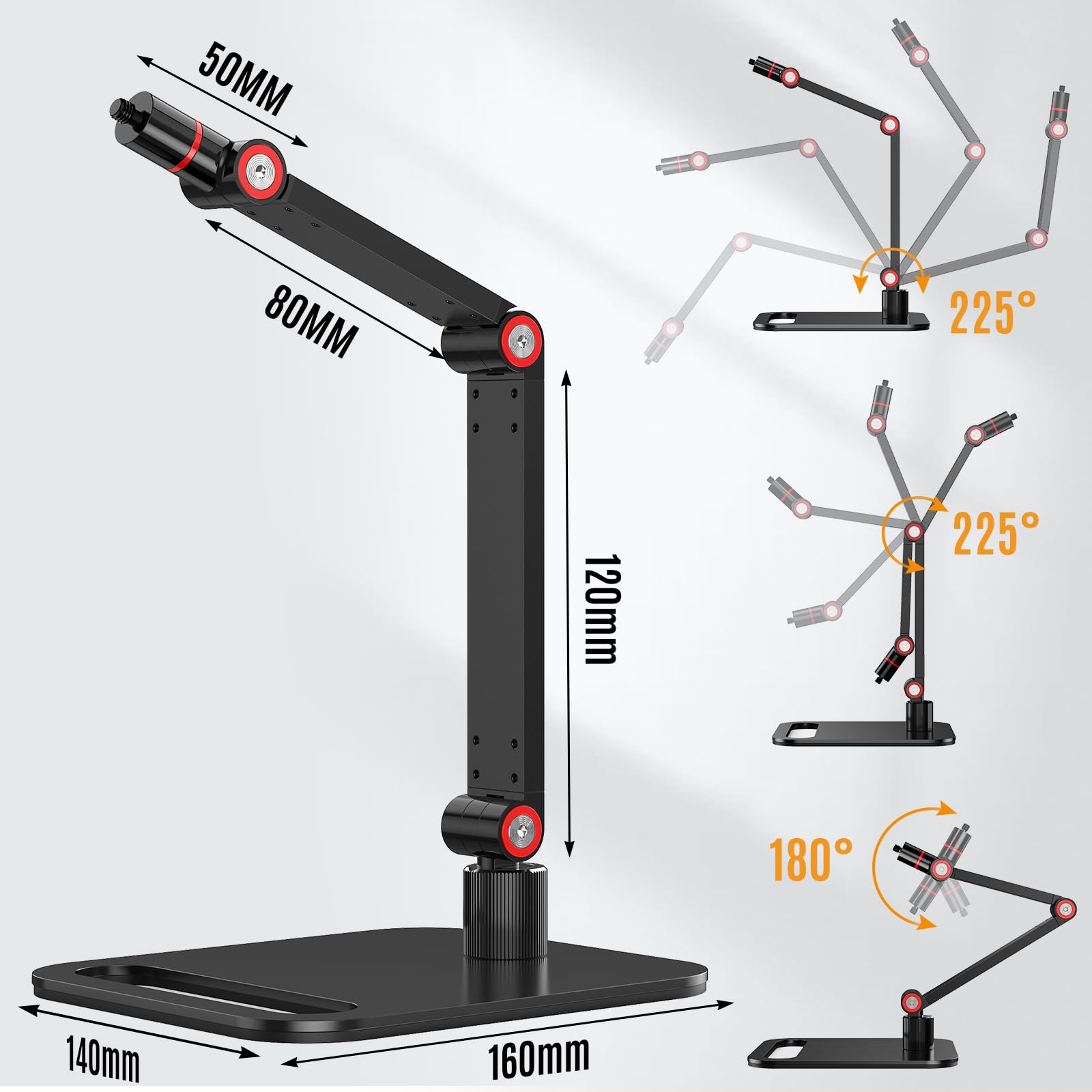 DAWASAPAT Soporte plegable para proyector de escritorio con rosca de 1/4 pulgadas, altura ajustable y rotación de 360 grados, compatible con la mayoría de proyectores de menos de 2.2 libras para el