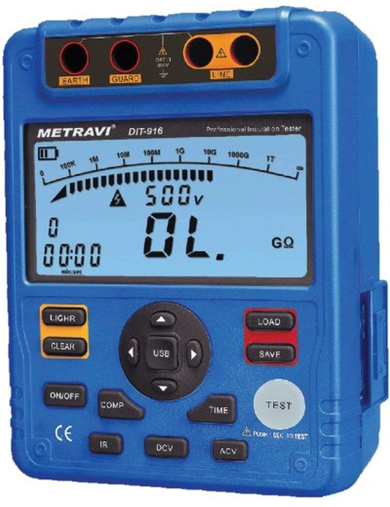 Metravi DIT-916 Digital Insulation Tester 1T.Ohms with USB PC Interface-image-29