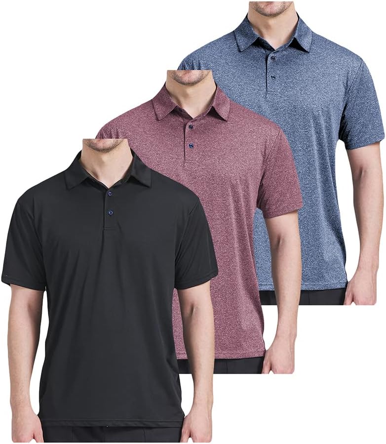 Pack Polo Shirts for Men Dry Fit Performance Short Sleeve Golf Polo Shirt - Image 2