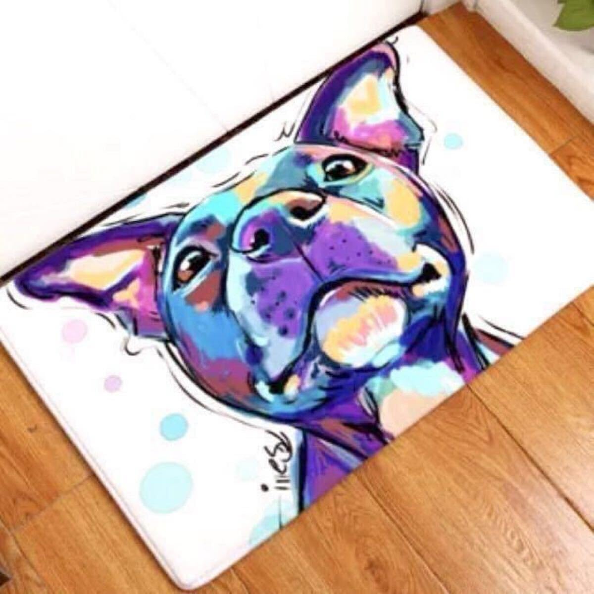 柔らか 軽量 40&times;60フレンチブルドッグマット 玄関マット キッチンマット ラグ パグ ボストンテリア 犬 ブルドッグ テリア ボ