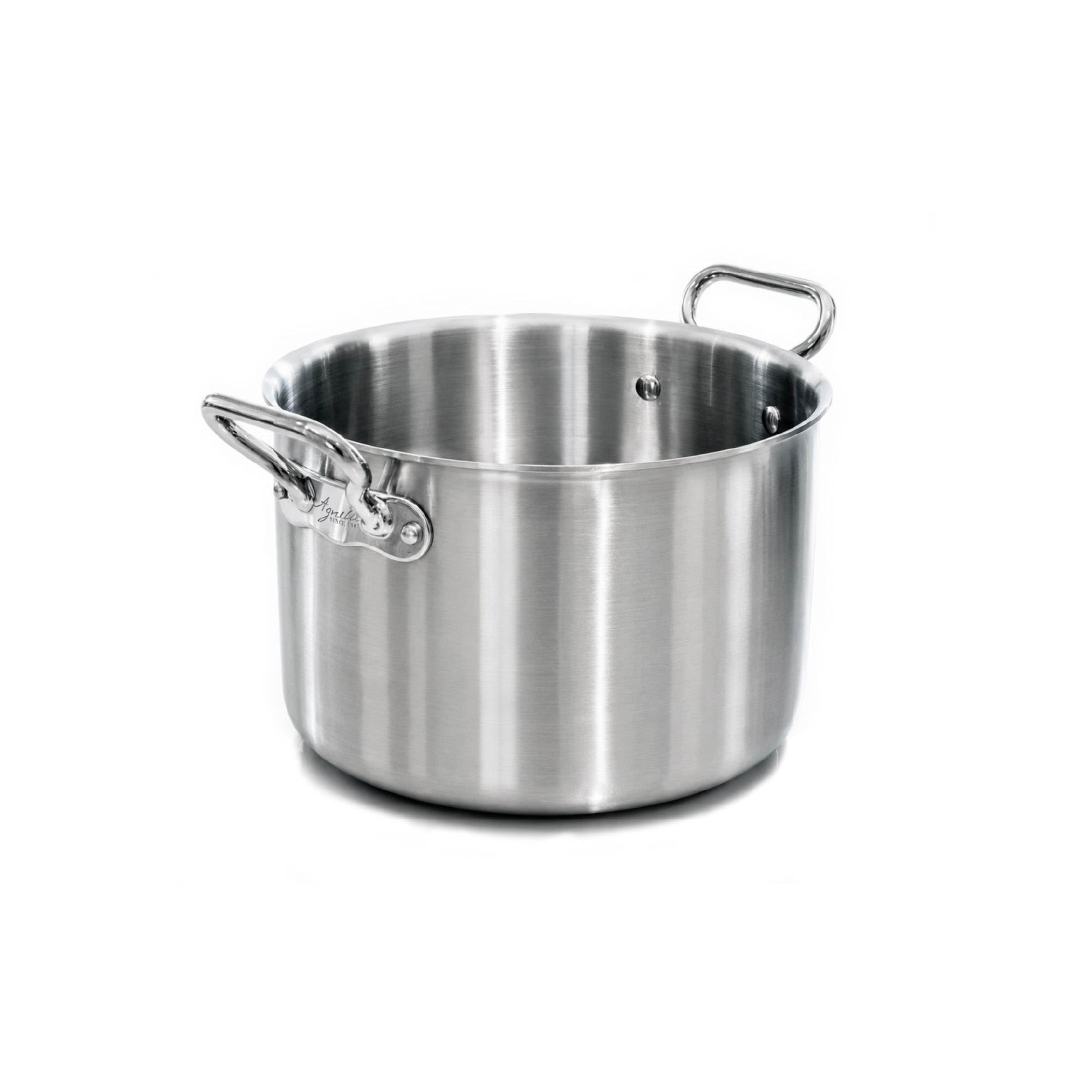 Pentole Agnelli ALIX104ALIN16 High Casserole with 2 Steel Handles, Aluminum-Steel Trilaminate for Induction, 16 cm