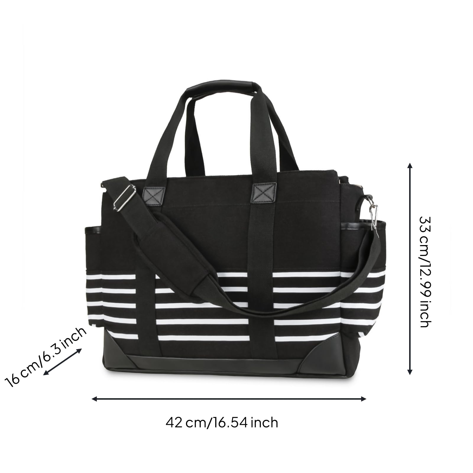 Baoblaze Borsa Fasciatoio con Tracolla da Borsa con Ganci Multitasche Tote Laterali per Mamme, Genitori, Asilo Nido