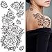 Supperb Temporary Tattoos - Hand Drawn Black & White Roses Flowers