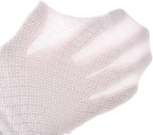 Miniatura 2 de Looching Paquete de 5 calcetines delgados de malla para bebés, niñas y niños, de algodón, color blanco, calcetines de tobillo invisibles 1-8T