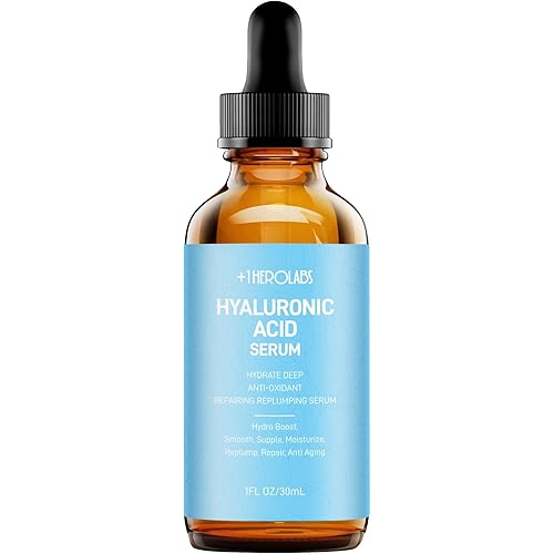 +1HEROLABS Hyaluronic Acid Serum for Face Anti Aging, Fine Lines, Dark Spots, & Dry Skin - Hydrating Facial Serum - Best Face Serum for Moisturizing and Wrinkle Reducing, 1 fl oz