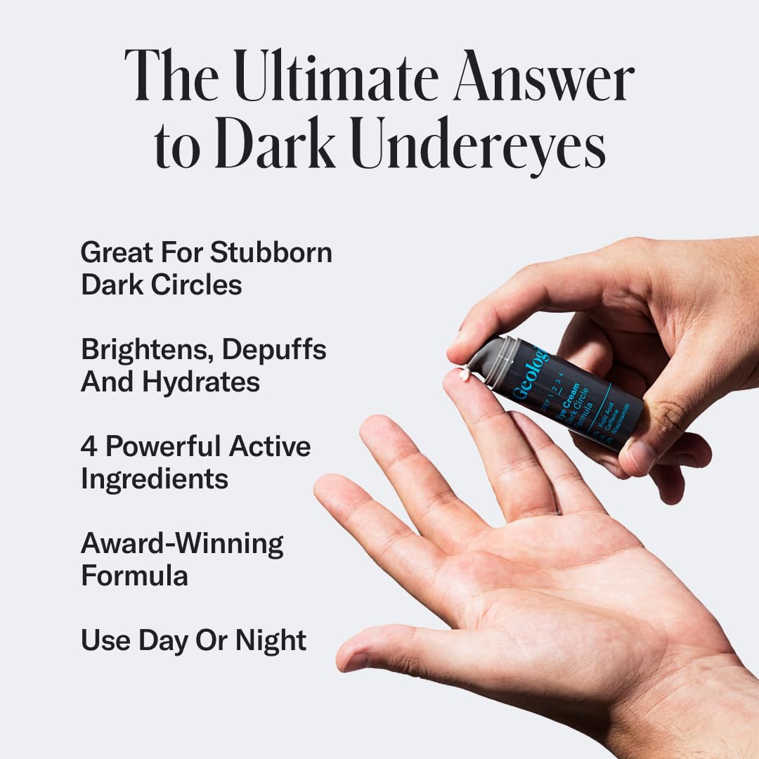 Geologie Dark Circle Under Eye Cream | Treatment For Dark Circles, Puffy Eyes Fine Lines & Wrinkles | Kojic Acid, Caffeine, Peptides, Niacinamide & Hyaluronic Acid | Effective Formula For Men & Women - Image 2