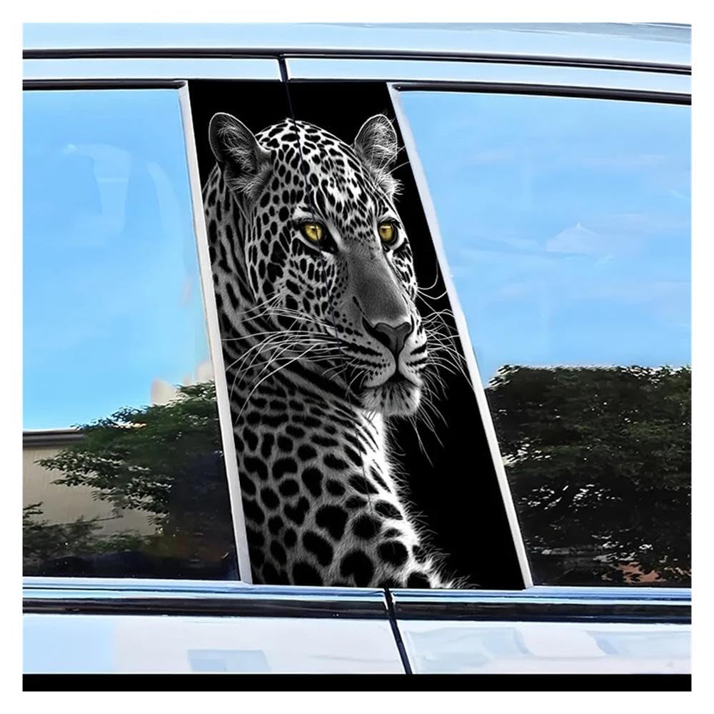 Decorative Items 2pcs Car Door Pillar Decoration Sticker Leopard Pattern Scratch Resistant Film