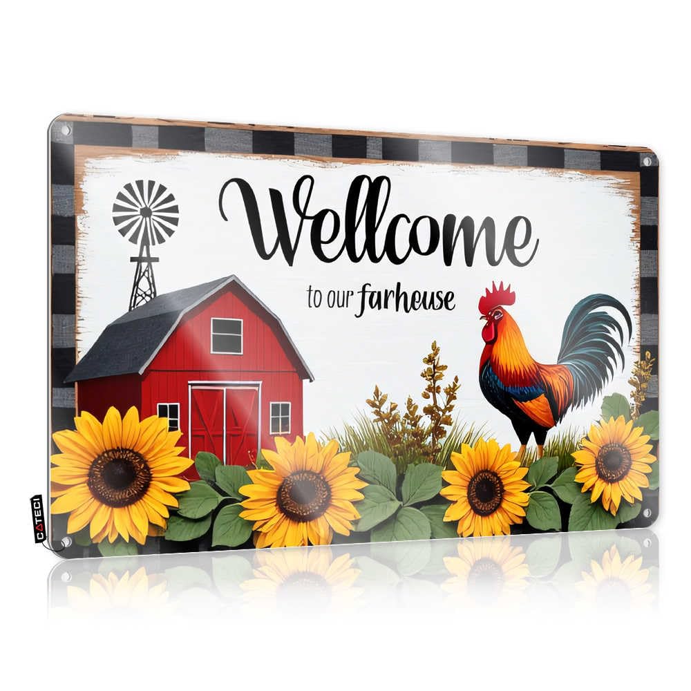 Fzfn Colour Welcome To Our Farmhouse: A Cozy Barn Scene Sweet Humor - Housewarming Art Wall Art Decoration(20X30cm)