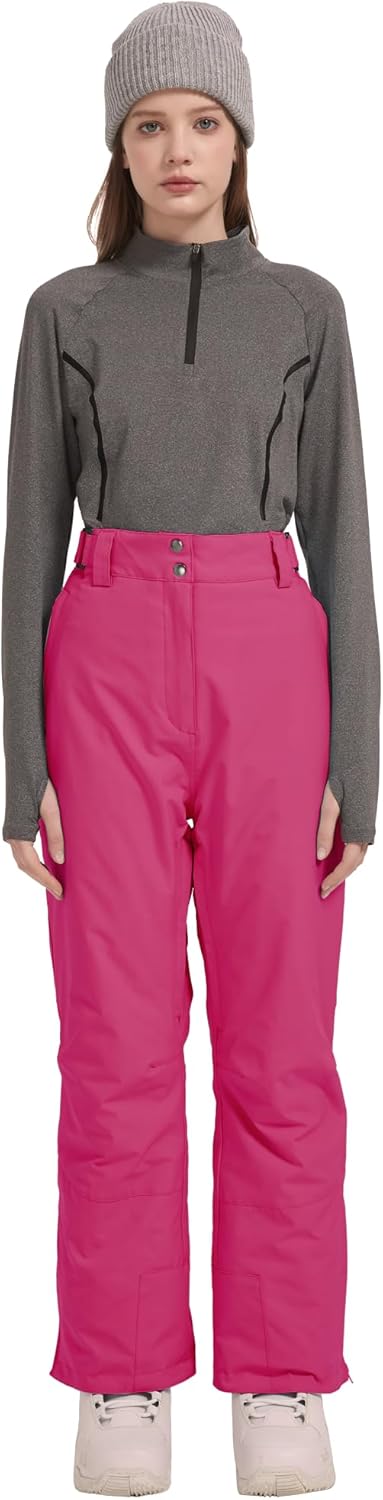 Women's Slim Fit Snow Pants Waterproof Insulated for Winter Outdoor Hiking Snowboard Ski Pants