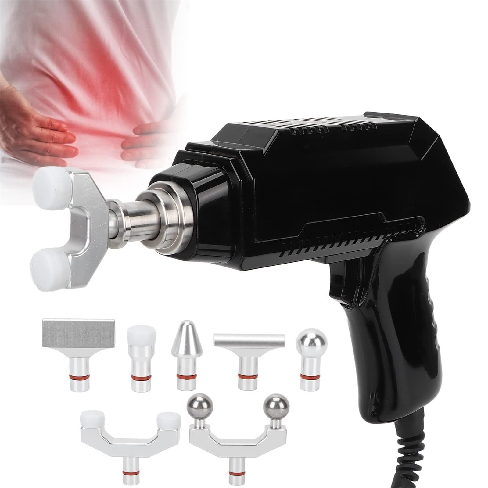 MAHWER Spine Massage Correction Gun, Electric Chiropractic Adjustment Tool, 9 Gears Strength Pain Relief Therapy Tool for Joint Relief, Body Treatment