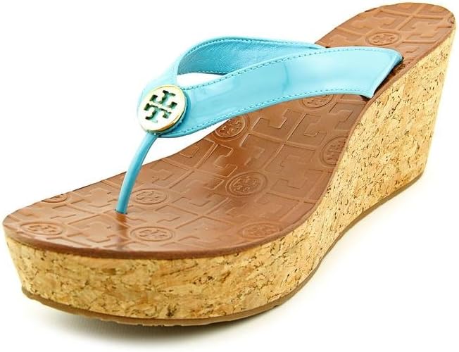 Tory Burch Women Wedge Thora Aqua Wedge Sandals 9.5 M US