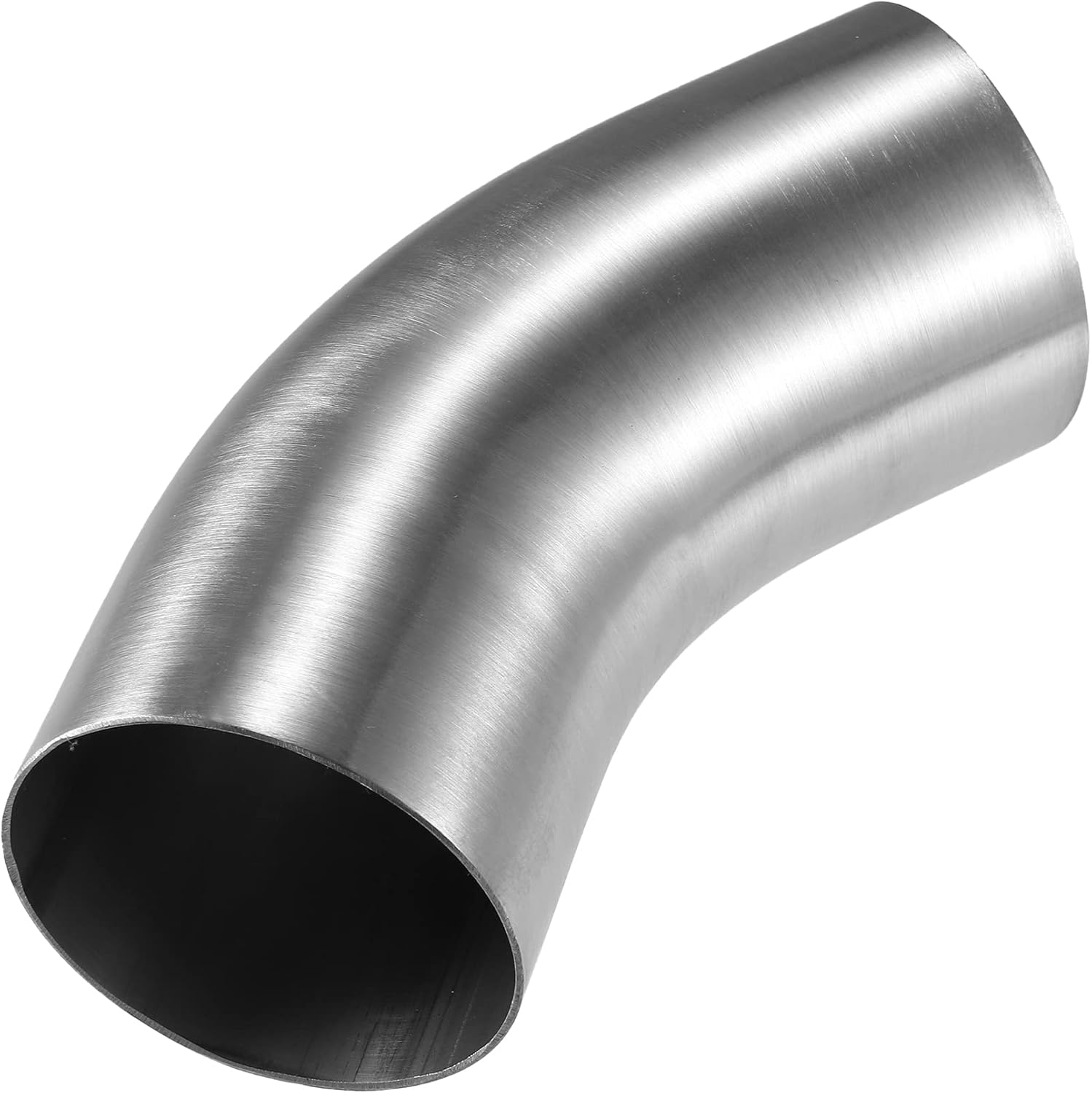 X AUTOHAUX 1 Pcs OD 3.5 Inch 45 Degree Mandrel Bend Elbow SS304 Stainless Steel Bend Tube Exhaust Elbow Pipe for Car Modified Exhaust System Piping Silver Tone