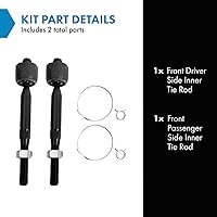 Vista 512 de TRQ Juego de barras de acoplamiento interiores delanteras 2 piezas compatibles con Acura RDX 2013-2018