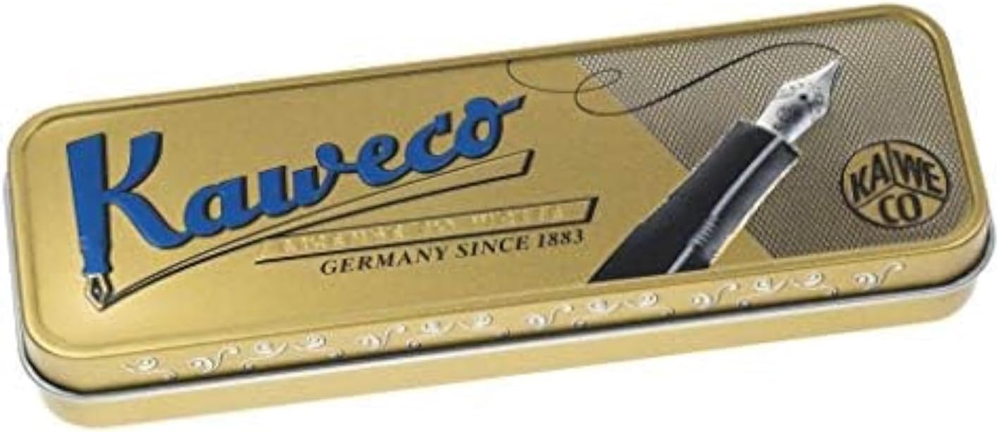 Kaweco AL Sport Fountain Pen (Fine Nib) + Pack of 6 Royal Blue Ink Cartridges Gift Set (Brass)
