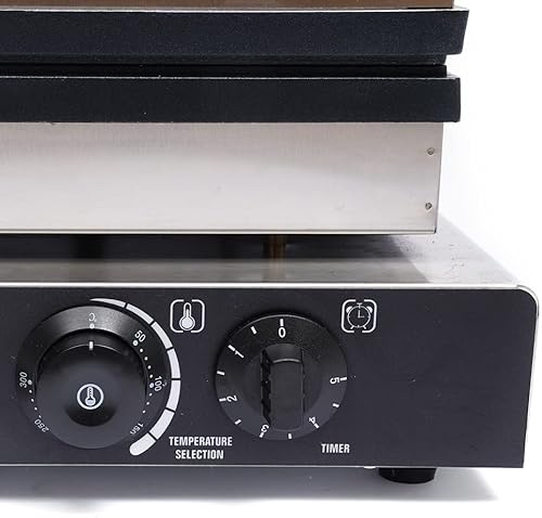 Miniatura 5 de Máquina de gofres antiadherente, 2000 W, de acero inoxidable, rectangular, belga con control de temperatura y tiempo, para restaurante, panadería,