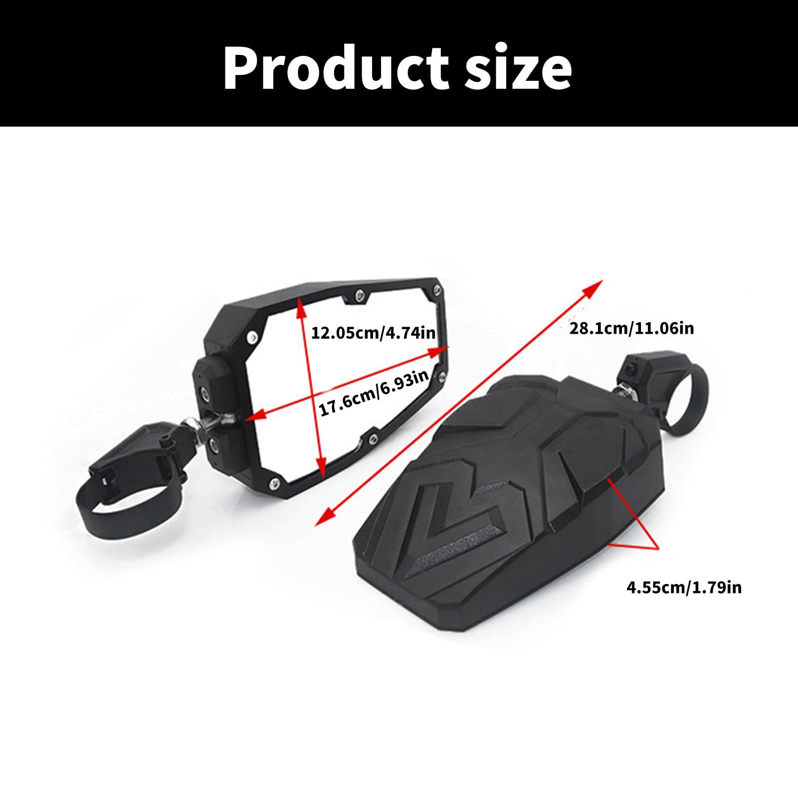 Reflectores laterales UTV, adecuados para barra antivuelco de 1.75 a 2 pulgadas, ayuda de conducción de apoyo, para varios terrenos, fácil instalación, reflectores laterales en todos los