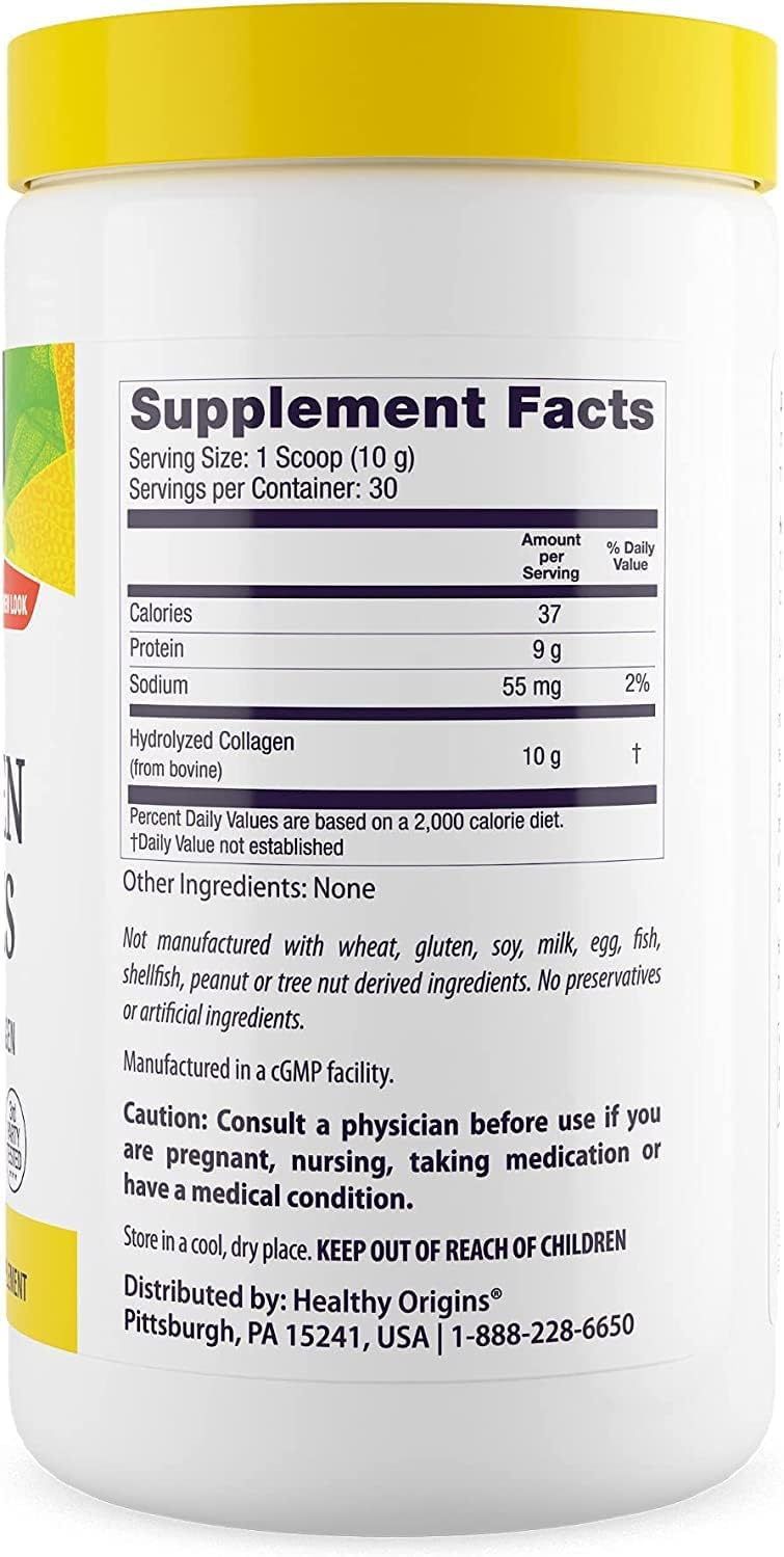 Healthy Origins Collagen Peptides (Grass-Fed, Non-GMO, Gluten Free, 3rd Party Tested, Skin Support, Hair Support)