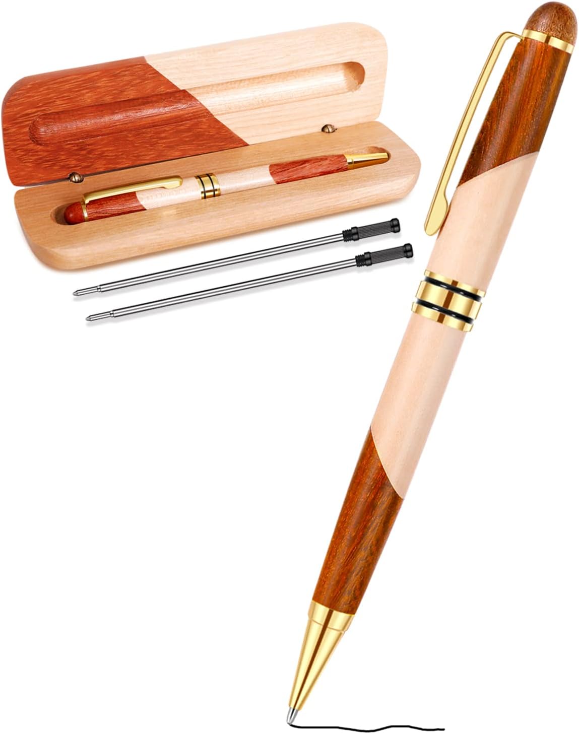 Fancy Pen GiftBallpoint Pen Set Wooden Pen Luxury Pens.With Extra 2 Black Ink