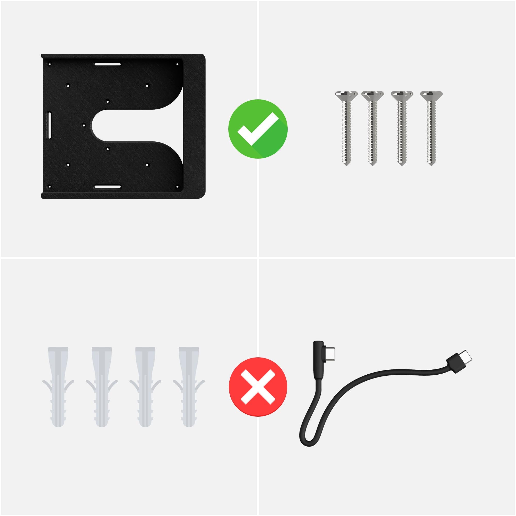 Supporto Tablet da Parete per Samsung Galaxy Tab A9+ A11 Plus 11 Pollici - Estraibile Sottile Nero