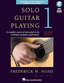Frederick Noad - Solo Guitar Playing Book 1, 4th Edition | Classical Guitar Method Book with Online Audio | Learn Basic Techniques, Fingerboard Mastery, and Solo Repertoire | Music Sales America