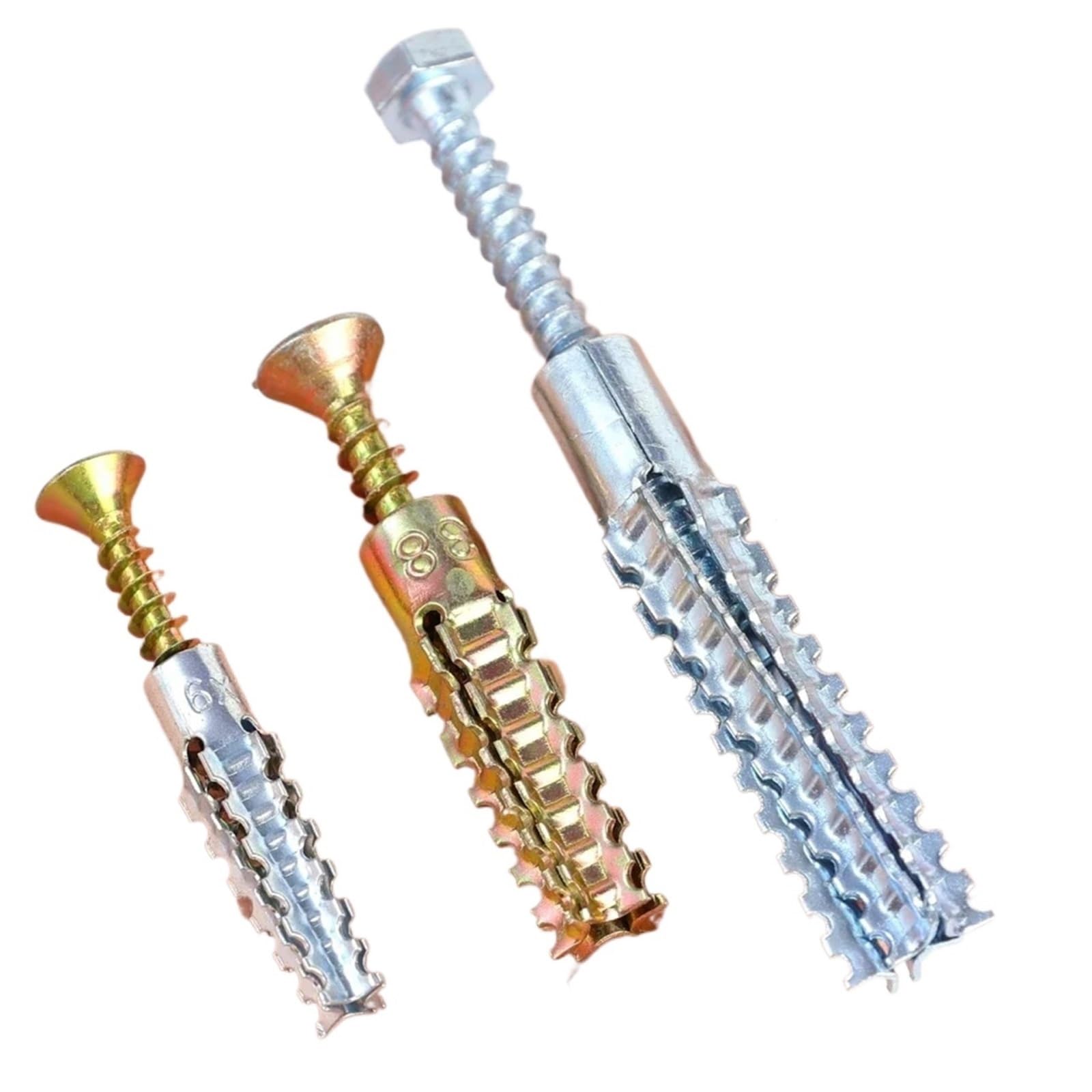 200 Sets Wall Anchor with Screw Kit Metal Tube Self-Tapping Drywall Drilling Fastener(M5x30)